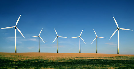 wind turbines farm. alternative energy source.