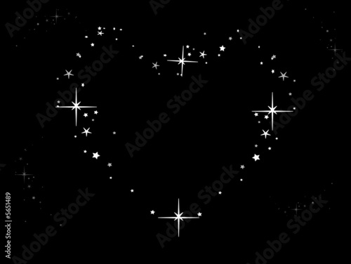 Coeur Dans Un Ciel Etoile Stock Vector Adobe Stock