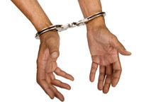 Man Hands With Handcuffs Top View