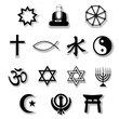 Religion Symbols with Drop Shadows