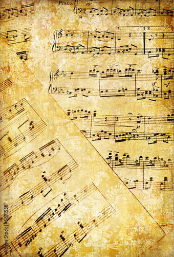 Board z aluminiowym obramowaniem Vintage muzyczne strony