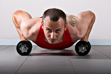 Push Up With Dumbbells, Classic Endurance Exercise For Biceps
