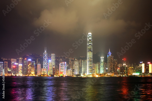 Tapeta ścienna Honkong w nocy