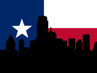 Wall Mural - Dallas with Texan flag