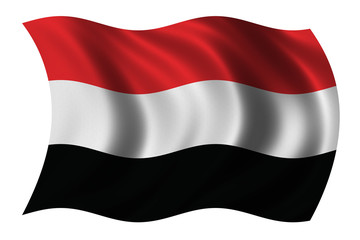 Wall Mural - Flag of Yemen waving in the wind