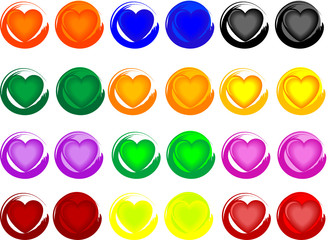 Wall Mural - colorful heart buttons