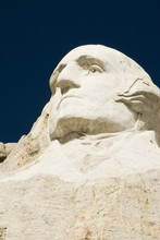 Closeup View Of George Washington On Mount Rushmore 