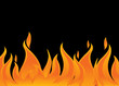vector fire and flames on black background