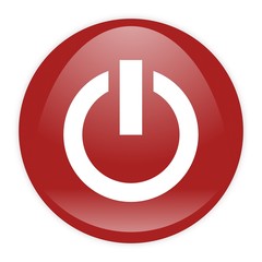 Poster - power red aqua button