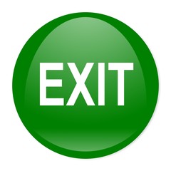 Poster - exit green aqua button