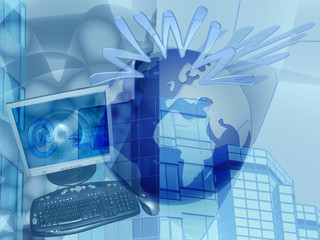 Wall Mural - Blue E-commerce design / background