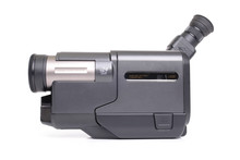 Portable Analogue Hi-8 Camcorder Over White Background
