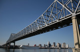 Fototapeta Mosty linowy / wiszący - bridge with New Orleans skyline