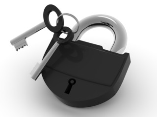 Poster - Padlock with keys