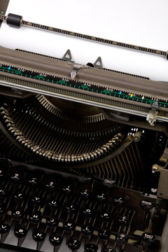 Typewriter and paper close up shot