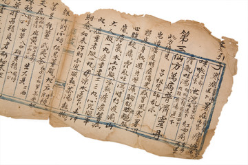 brown antique chinese prescription