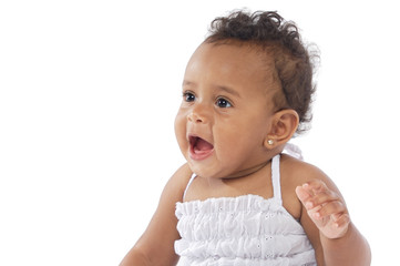 adorable happy baby a over white background