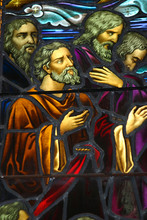 Staned Glass Window Depicting Apostles.  Circa 1870-1900. 