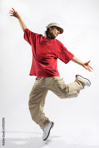 Láminas hip-hop style dancer posing on isolated background