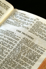 Sticker - holy bible open to the book of proverbs in the old testament