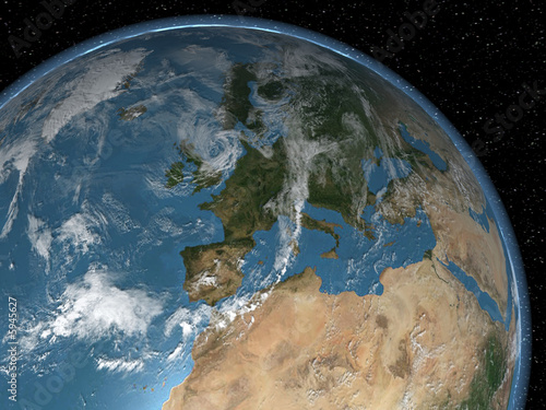 Fototapeta na wymiar Globe - Europe from space