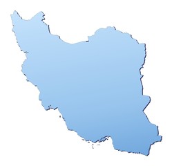 Wall Mural - Iran map filled with light blue gradient