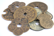 A Variety Of Different Chinese Coins