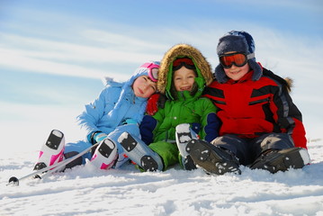 Children playing in snow