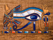 canvas print picture Egyptian papyrus, Horus Eye