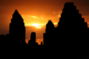 Wall Mural - Austin Skyline at sunset