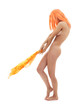 canvas print picture picture of orange hair girl dancing naked with scarf