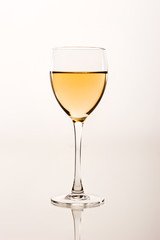 Canvas Print - drink series: white wine glass over white