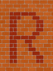 the letter r from alphabet set, seamlessly brickwall tile