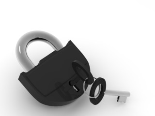 Poster - Padlock with keys