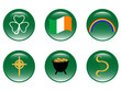 Saint Patrick day glassy button icons
