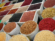 Lots Of Dry Food  At The Market