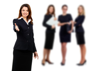 Canvas Print -  business woman and team. 