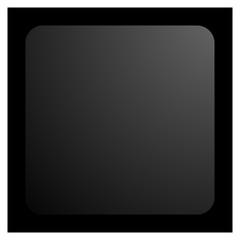 Poster - black square aqua button isolated