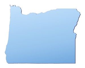 Wall Mural - Oregon(USA) map filled with light blue gradient