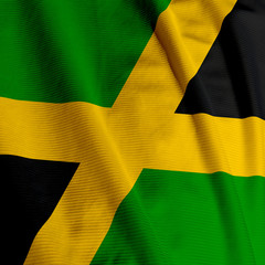 Close up of the Jamaican flag, square image