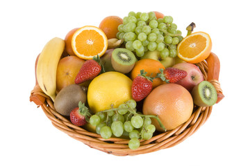 basket with colorful fruits