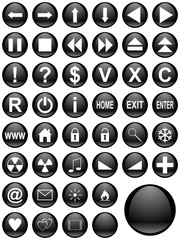 Poster - black web buttons