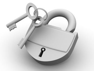 Poster - Padlock with keys