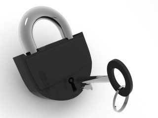 Poster - Padlock with keys