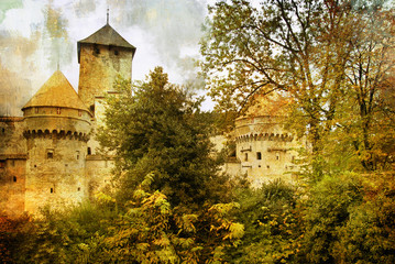 Wall Mural - Swiss castle - artistic picture