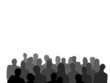 Crowd Silhouette Grey Scale on White