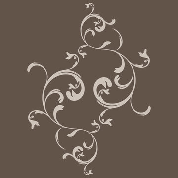 vector serie - flower arabesque on a green brown background