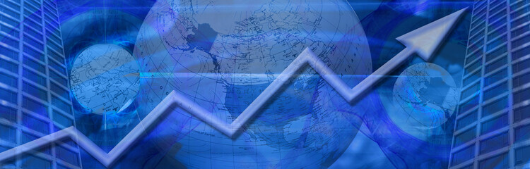 Wall Mural - Banner worldwide business and financial success