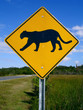 Panther-crossing road sign in Florida Everglades National Park.