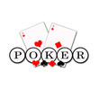 Poker card game logo illustration on white background